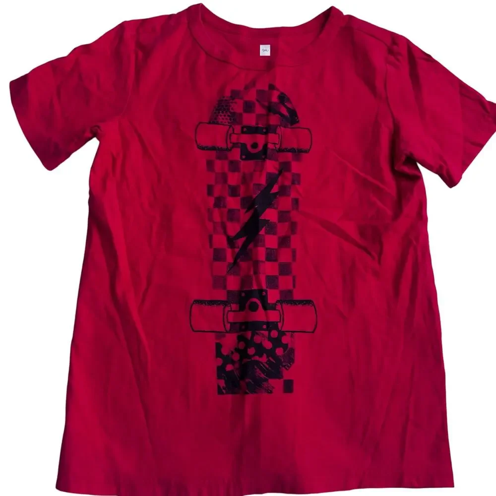 Tea Collection Boys Red Skateboard Graphic Tee - Size 14